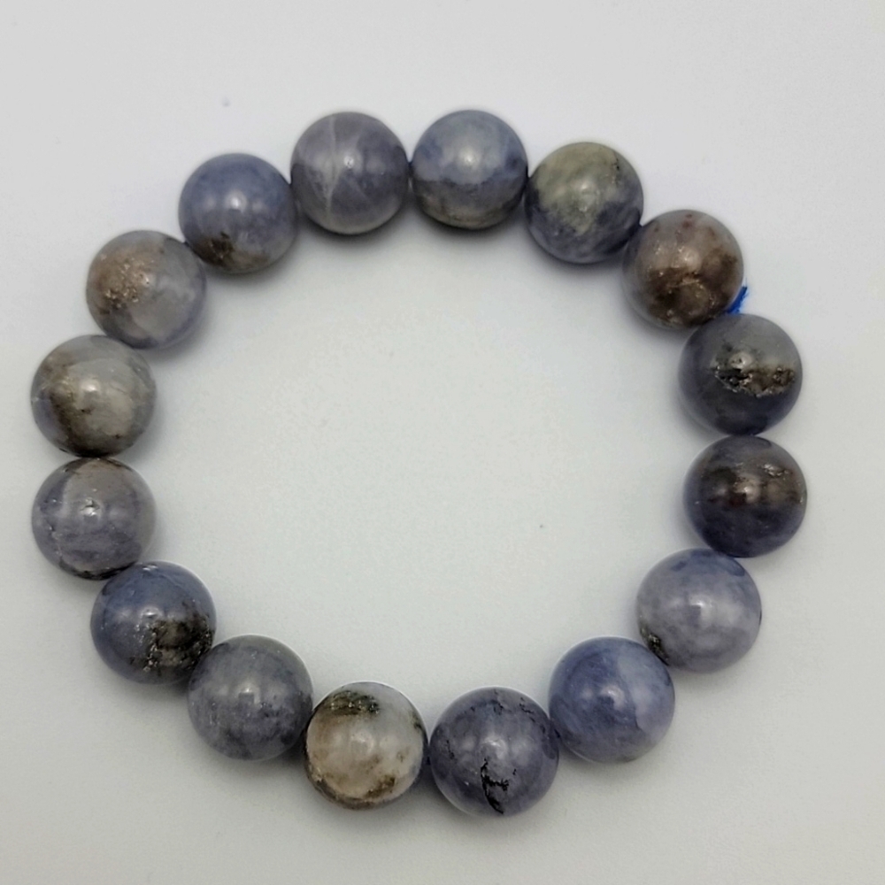 13.4mm Natural Tanzania Tanzanite Blue Zoisite Gemstone Beads Beaded Bracelet - Picture 8 of 8